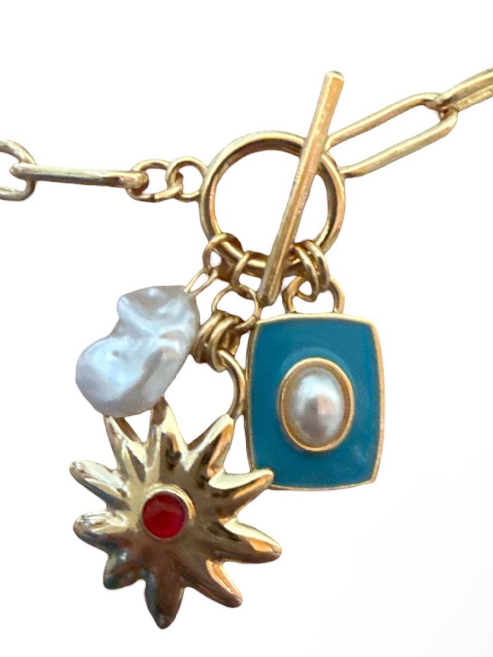 Mayamar 24k Deep GP Link Charm Necklace - Picture 3 of 3